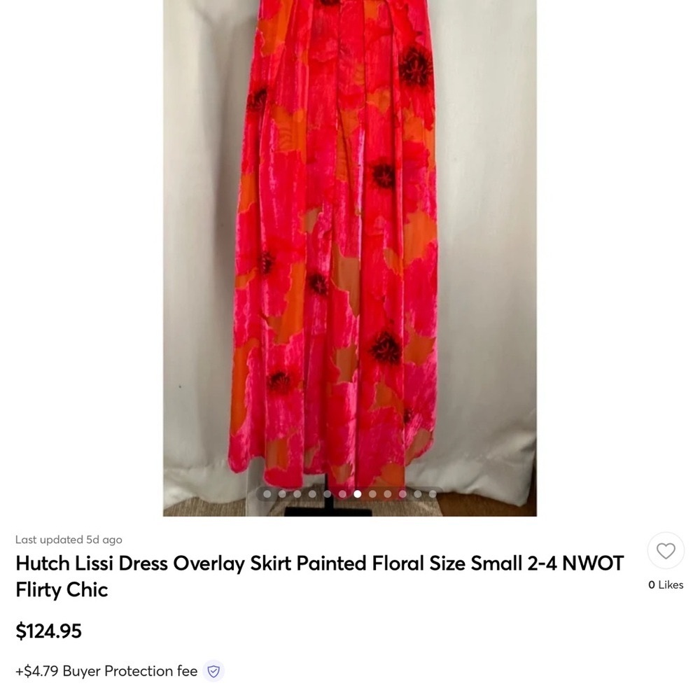 Anthropologie Hutch Strapless Ruched High-Low Dress in Red and Pink - Picture 4 of 14